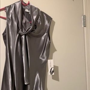 Satin shirt with tie neck